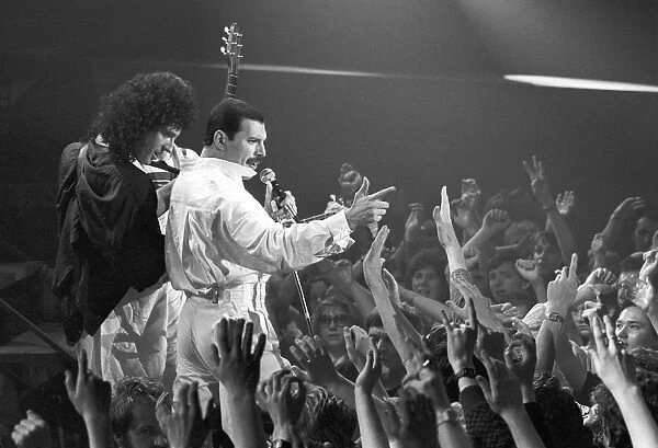 Freddie Mercury and Queen recording music video, London