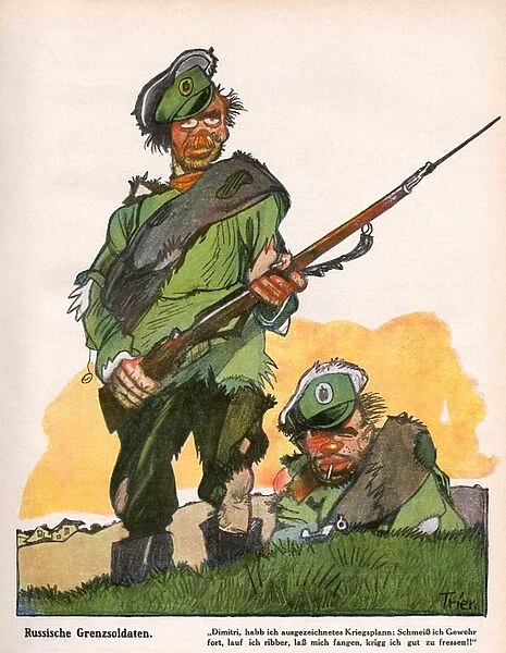 German caricature of Russian soldiers, WW1