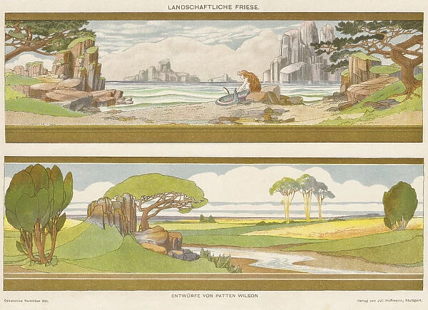 German design, two panoramic landscapes