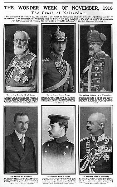 German ex-royalty following end of First World War