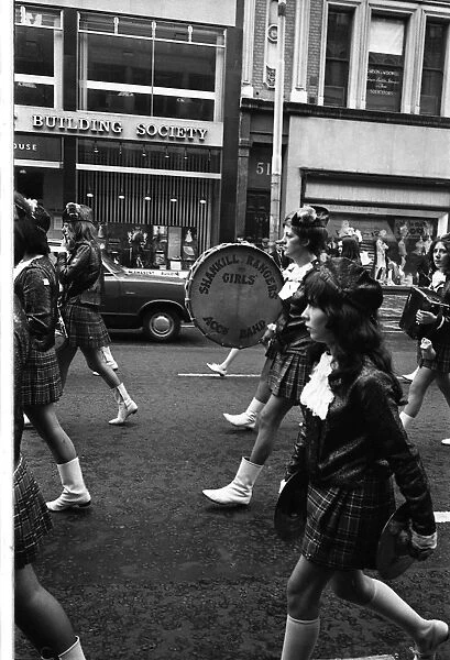 Girls band on parade, Belfast, Northern Ireland