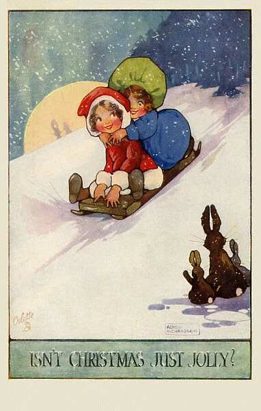 Girls on a sled