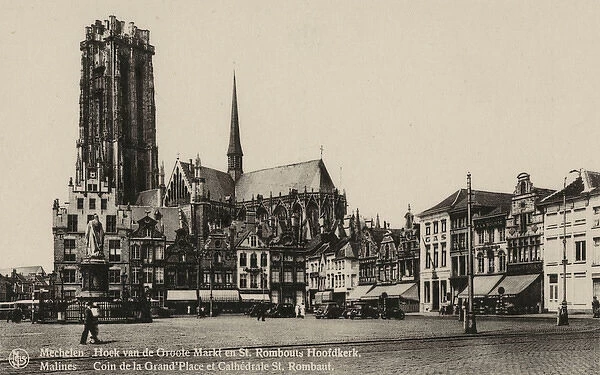 Grand Square and St Rumbolds Cathedral, Mechelen