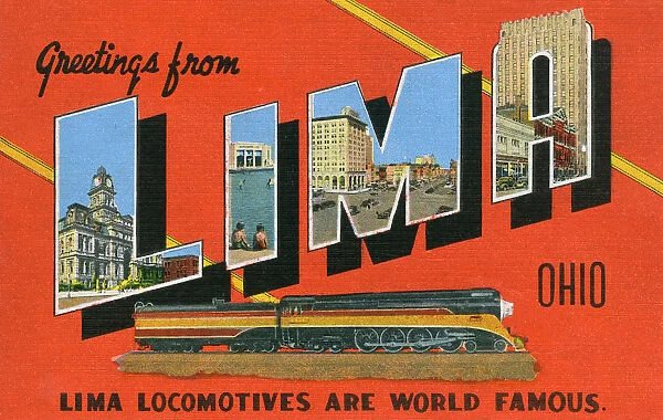 Greetings card from Lima, Ohio, USA