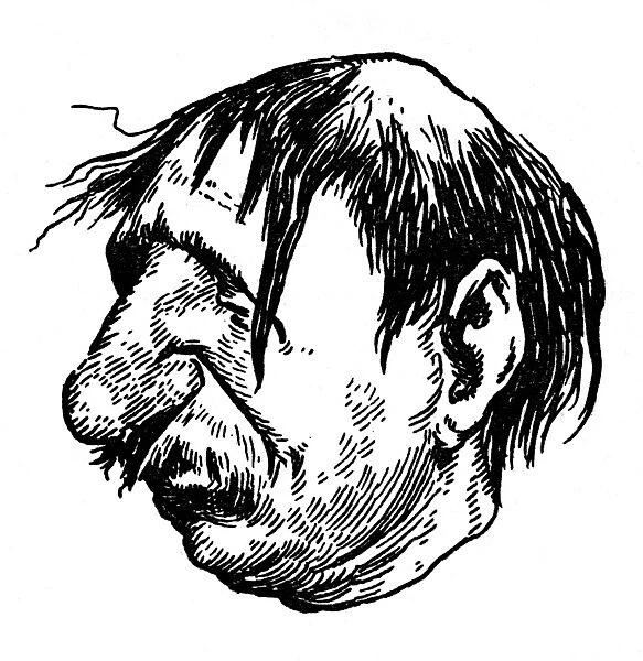 Grotesque head, illustration by William Heath Robinson