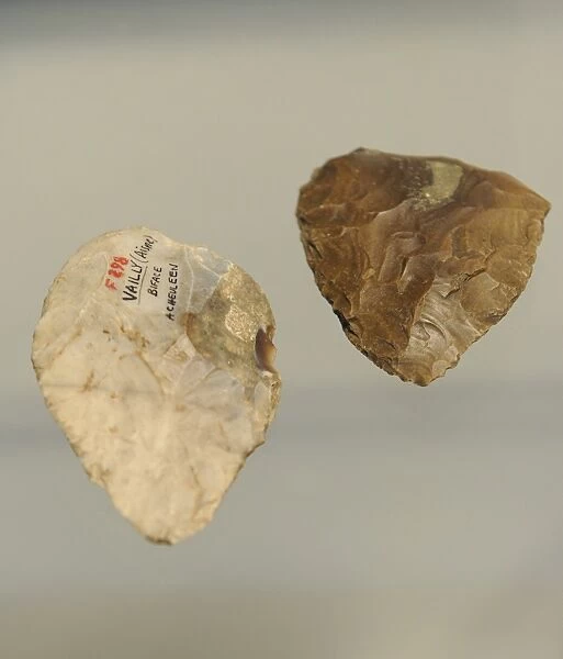 Hand axes of flint. Aisne Valley, France. Mousterian Culture