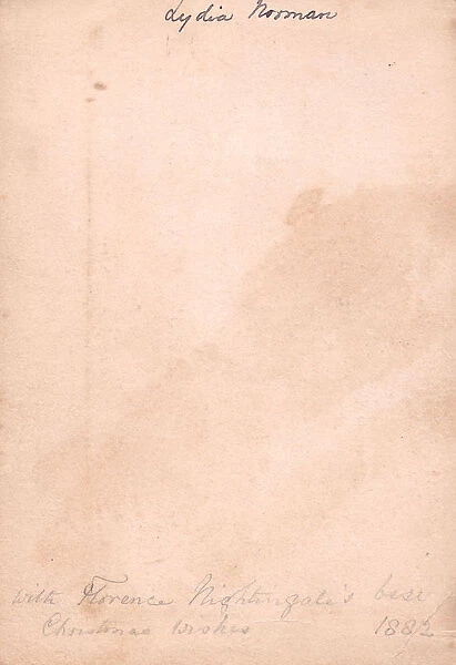 Handwriting of Florence Nightingale on a Christmas card