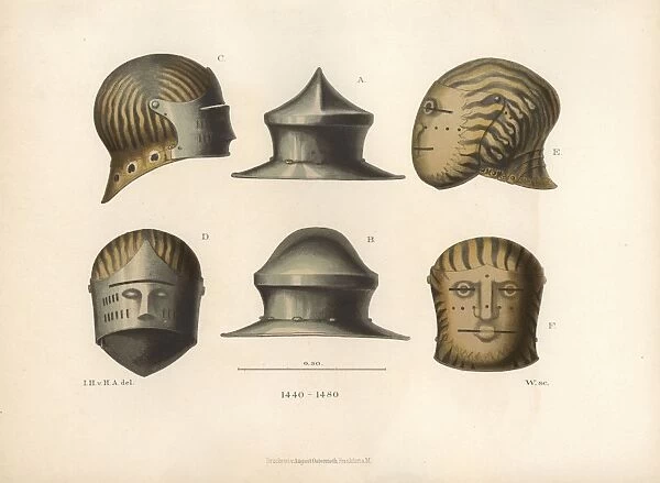 Three helmets from the late 15th century