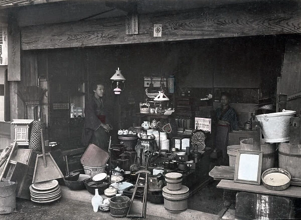 Homeware store, Japan, c. 1880s Vintage late 19th century photograph