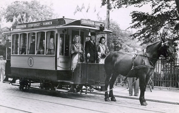 Horse-drawn tram, Malmo, Sweden