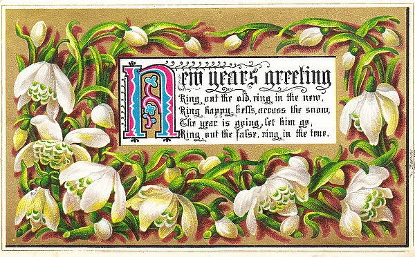 Illuminated manuscript style New Year card
