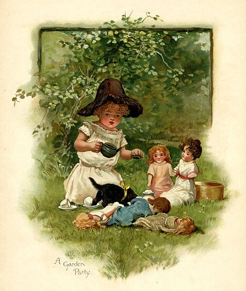 Illustration, A Garden Party - Dolls Tea Party