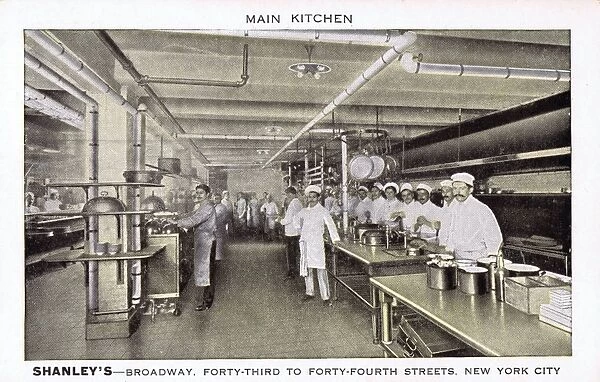 Interior view of the main kitchen at Shanleys, New York