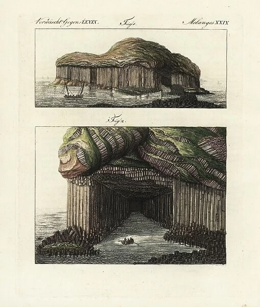Isle of Staffa and basalt columns at the entrance