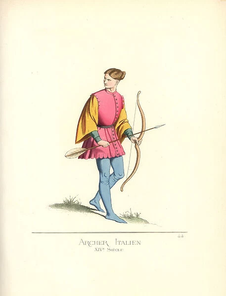 Italian archer or longbowman, 14th century
