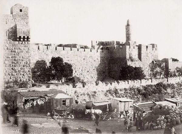 Jeruslam, fortress near the Jaffa Gate, Palestine, modern Israel