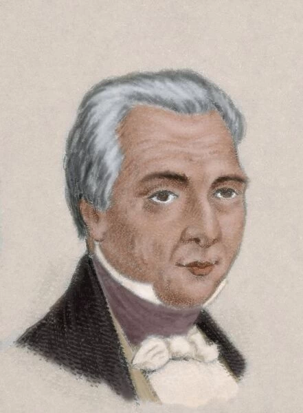 Jose Mariano Michelena (1772-1852). Engraving. Colored