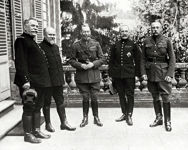 King George V visiting Allied HQ, Western Front, WW1