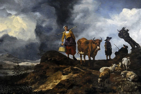 Landscape with shepherds by Hendrik Mommers (1623-1693)