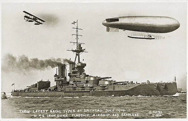 Three latest naval types at Spithead, July 1914