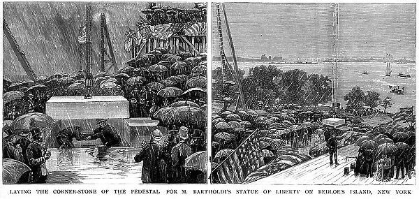 Laying the cornerstone for the Statue of Liberty