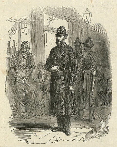 London policemen in night-time uniform