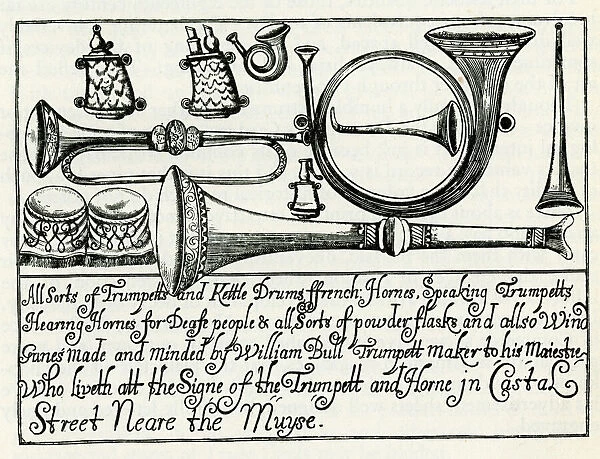 London Trade Card - William Bull, Musical Instruments