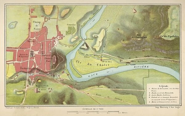 Lourdes  /  Map in 1858