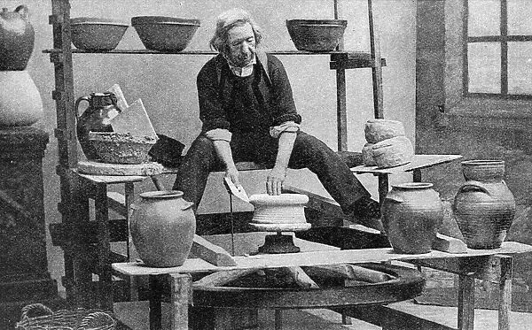 Man making pottery, Quimper, Brittany, Northern France
