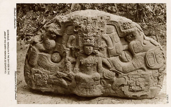 Mayan Monolith - Quirigua - Sky Xul in Jaws of a Monster
