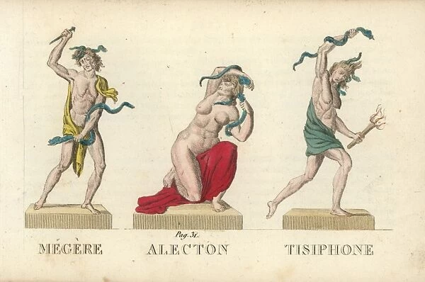 Megaera, Alecto and Tisiphone, the Greek Enrinyes