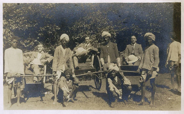 Men and rickshaws, Matheran hill station, India