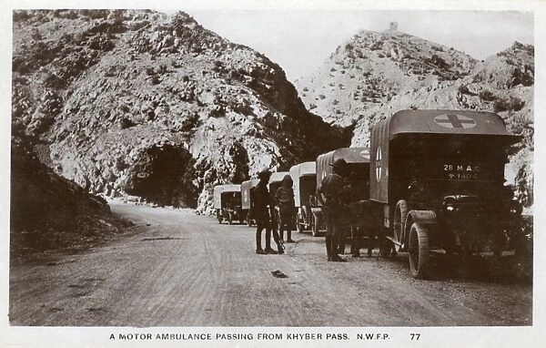 Motor Ambulance passing through the Khyber Pass, NWFP