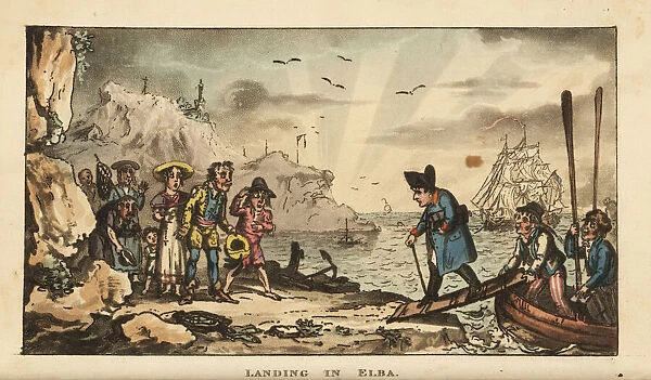 Napoleon Bonaparte arriving on the island