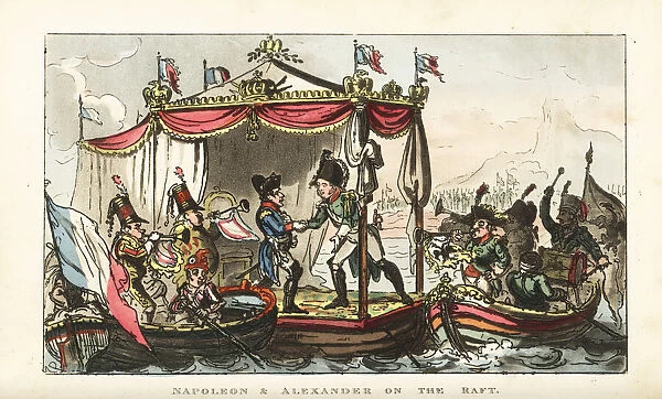 Napoleon Bonaparte meeting Tsar Alexander