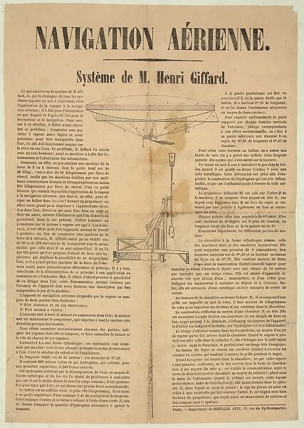 Navigation aerienne, systeme de M. Henri Giffard
