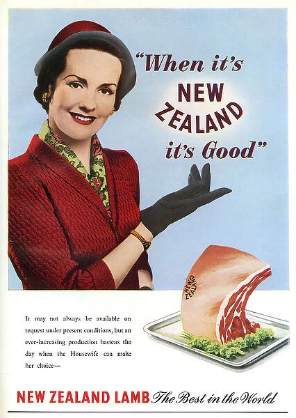 New Zealand lamb advert, 1952