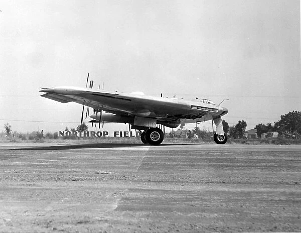 The Northrop XB-35 during taxi tests