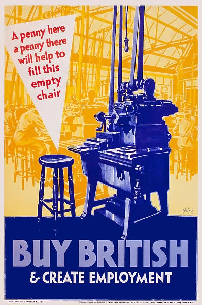 Patriotic poster, Buy British and create employment