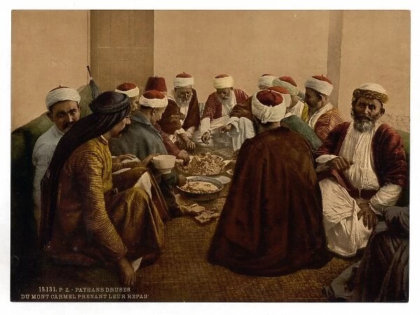 Peasant Druses, (i. e. Druzes) of Mount Carmel taking a meal