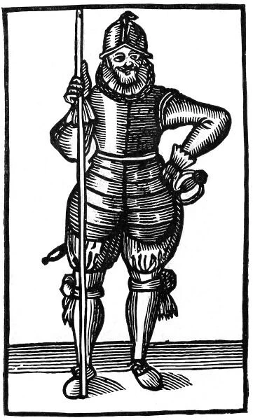 Pikeman. A pikeman, member of the English militia Date: circa 1640