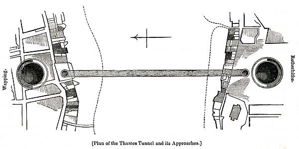 Plan of River Thames Tunnel and its Approaches