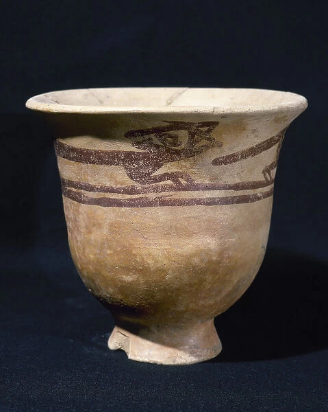 Pre-Incan. Negative Carchi culture. 850-1500 AD. Ceramic ves