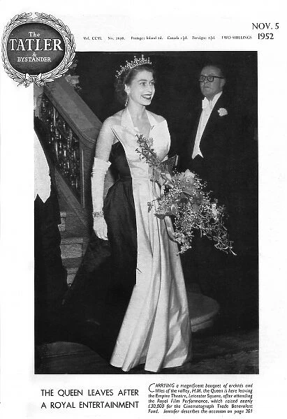 Queen Elizabeth II at the Royal Film Performance, 1952