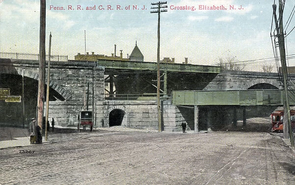 Railway crossing at Elizabeth, New Jersey, USA