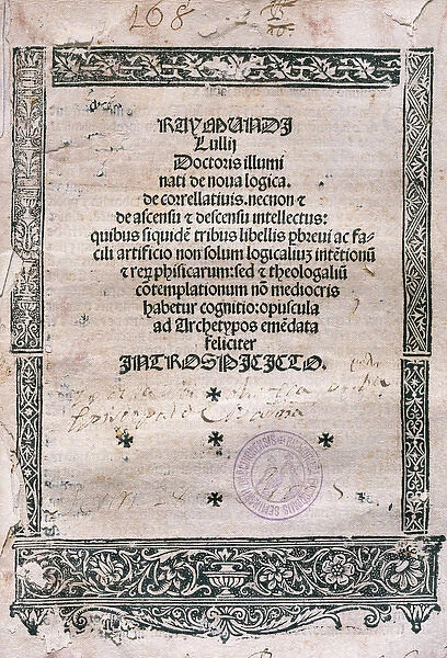 Ramon Llull (1232-1315). Majorcan writer and philosopher. Ca