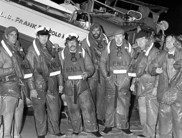 RNLI lifeboat crew, St Ives, Cornwall