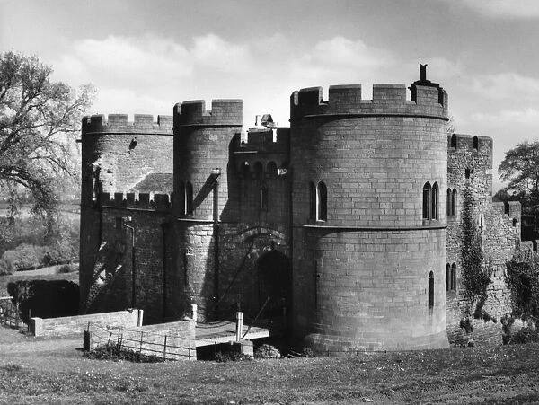 The round keep of Pembridge Castle, Herefordshire, an English - Welsh border castle