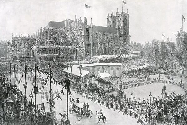 Royal Wedding 1934 - the scene in Parliament Square