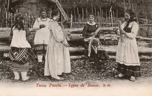 Russian Countrywomen in traditional costume